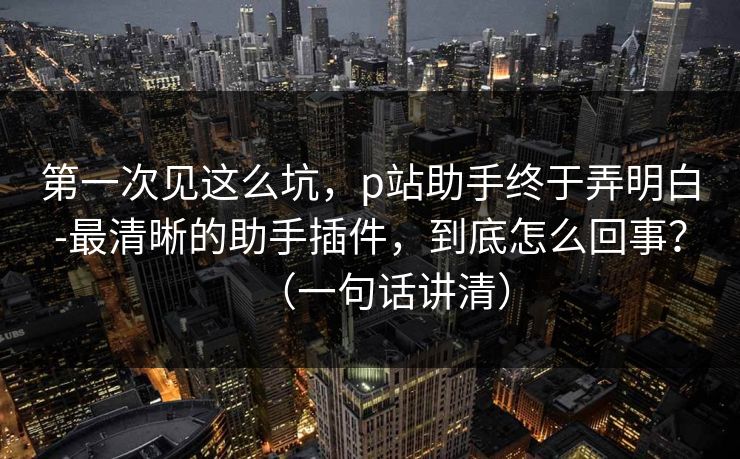 第一次见这么坑，p站助手终于弄明白-最清晰的助手插件，到底怎么回事？（一句话讲清）