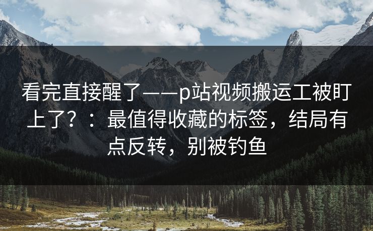 看完直接醒了——p站视频搬运工被盯上了？：最值得收藏的标签，结局有点反转，别被钓鱼