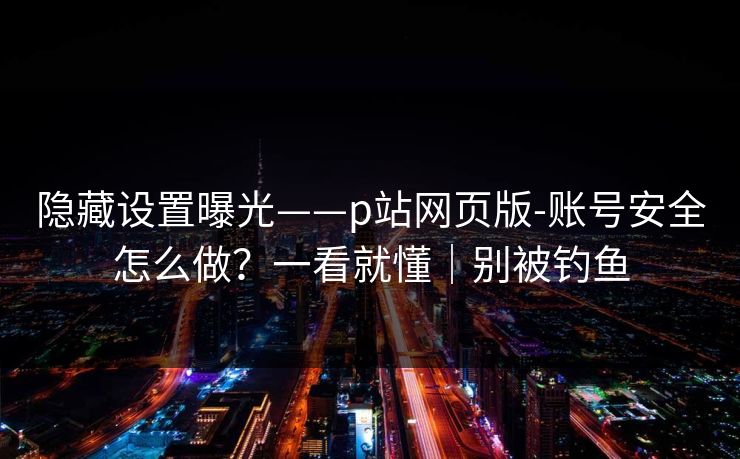 隐藏设置曝光——p站网页版-账号安全怎么做？一看就懂｜别被钓鱼