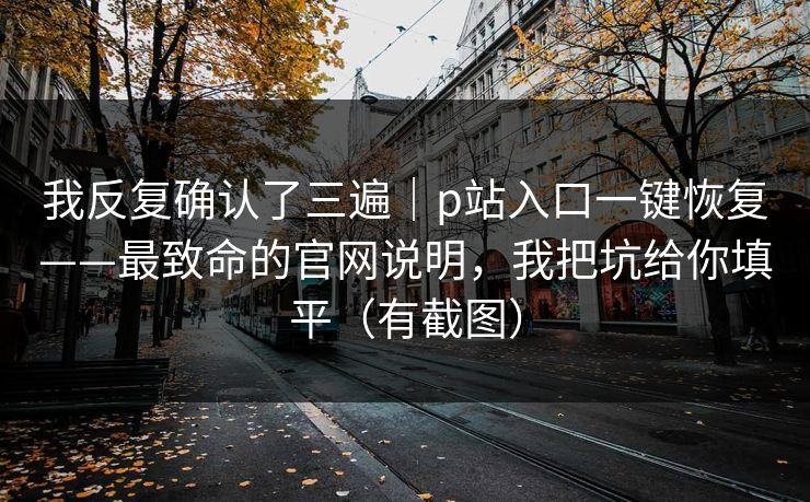 我反复确认了三遍｜p站入口一键恢复——最致命的官网说明，我把坑给你填平（有截图）