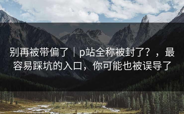 别再被带偏了｜p站全称被封了？，最容易踩坑的入口，你可能也被误导了