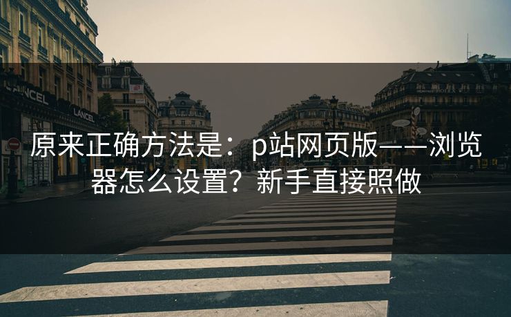 原来正确方法是:p站网页版——浏览器怎么设置?新手直接照做 原来正确方法是:p站网页版——浏览器怎么设置?新手直接照做