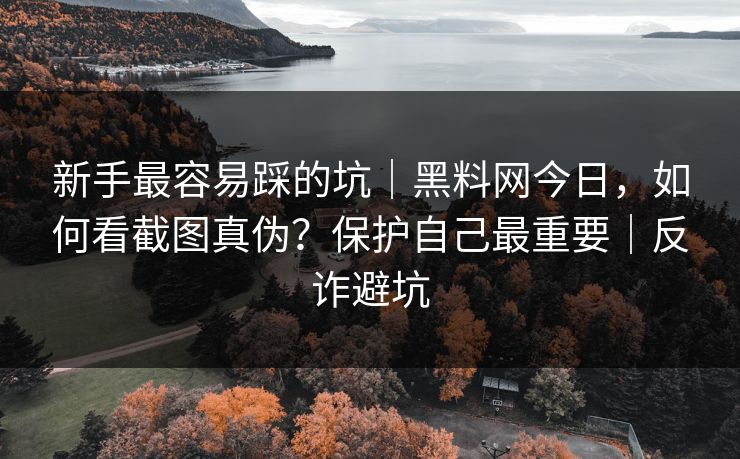 新手最容易踩的坑|黑料网今日,如何看截图真伪?保护自己最重要|反诈避坑 新手最容易踩的坑|黑料网今日,如何看截图真伪?保护自己最重要|反诈避坑