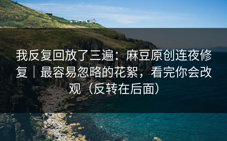 我反复回放了三遍:麻豆原创连夜修复|最容易忽略的花絮,看完你会改观(反转在后面) 我反复回放了三遍:麻豆原创连夜修复|最容易忽略的花絮,看完你会改观(反转在后面)