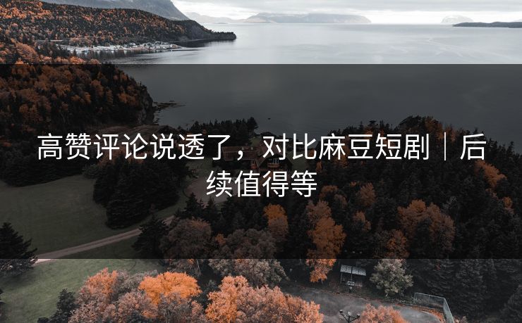 高赞评论说透了,对比麻豆短剧|后续值得等 高赞评论说透了,对比麻豆短剧|后续值得等