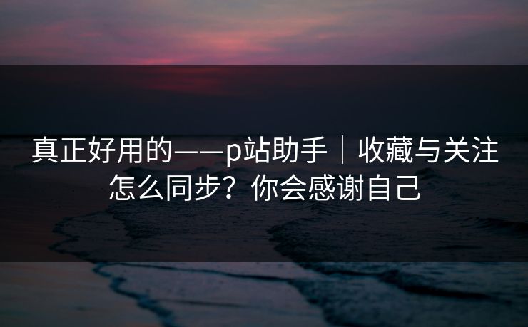 真正好用的——p站助手|收藏与关注怎么同步?你会感谢自己 真正好用的——p站助手|收藏与关注怎么同步?你会感谢自己