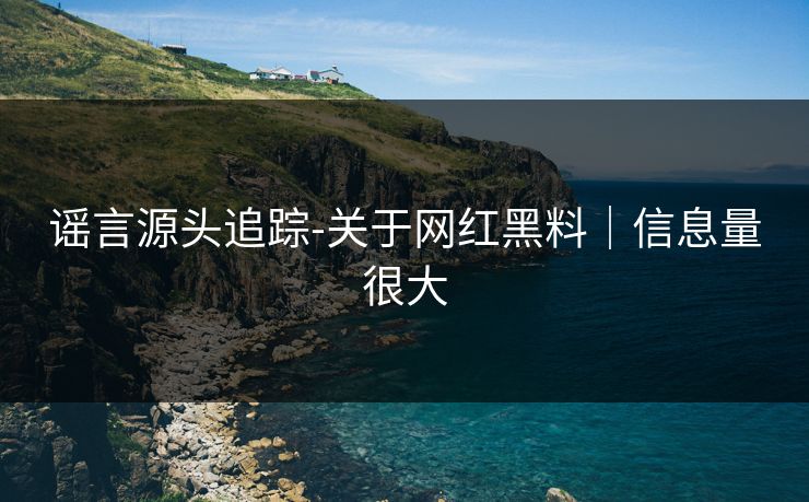 谣言源头追踪-关于网红黑料｜信息量很大