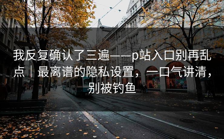 我反复确认了三遍——p站入口别再乱点|最离谱的隐私设置,一口气讲清,别被钓鱼 我反复确认了三遍——p站入口别再乱点|最离谱的隐私设置,一口气讲清,别被钓鱼